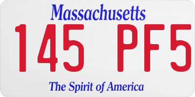 MA license plate 145PF5