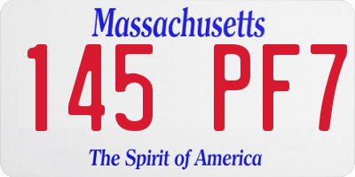 MA license plate 145PF7