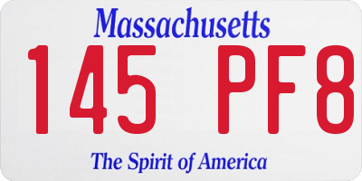 MA license plate 145PF8