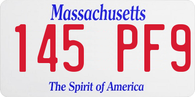 MA license plate 145PF9