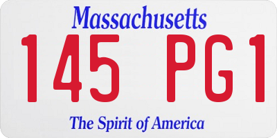 MA license plate 145PG1