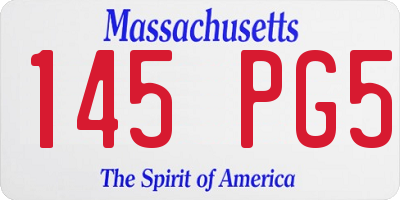 MA license plate 145PG5