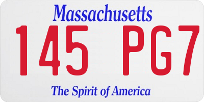 MA license plate 145PG7