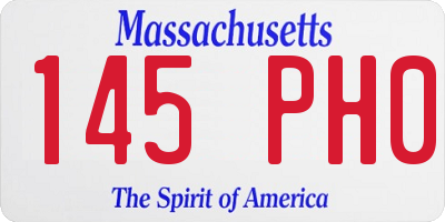 MA license plate 145PH0