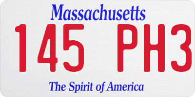 MA license plate 145PH3