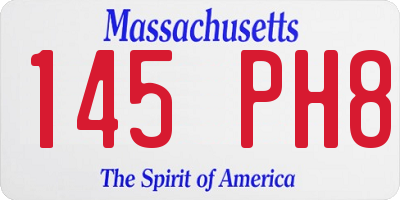 MA license plate 145PH8