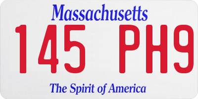 MA license plate 145PH9
