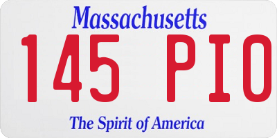 MA license plate 145PI0