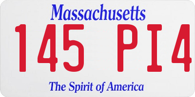 MA license plate 145PI4