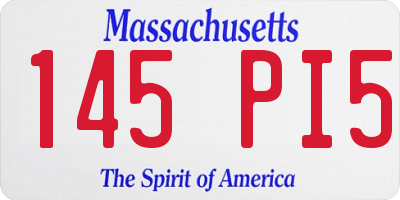 MA license plate 145PI5