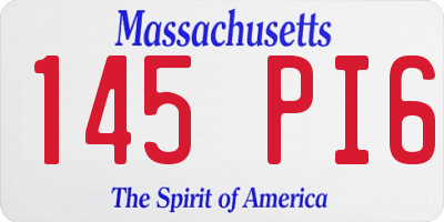MA license plate 145PI6