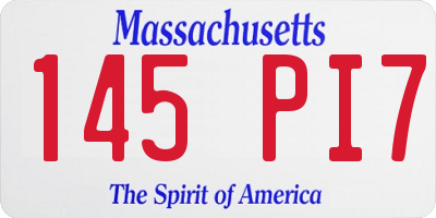 MA license plate 145PI7