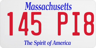MA license plate 145PI8