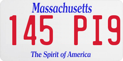 MA license plate 145PI9