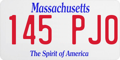 MA license plate 145PJ0