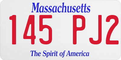 MA license plate 145PJ2