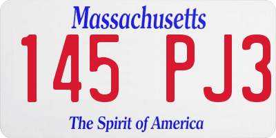 MA license plate 145PJ3