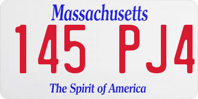 MA license plate 145PJ4