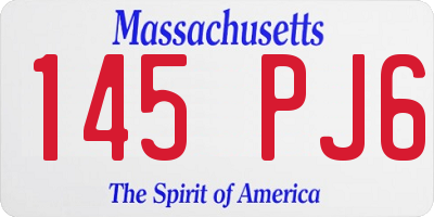 MA license plate 145PJ6