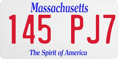 MA license plate 145PJ7