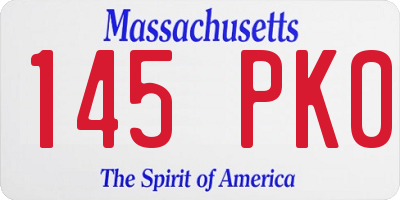 MA license plate 145PK0