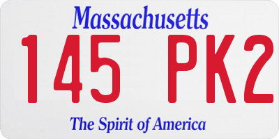 MA license plate 145PK2