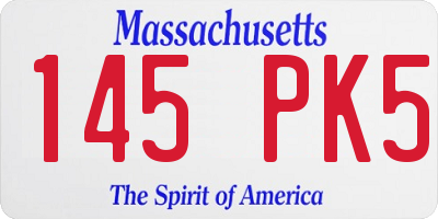 MA license plate 145PK5