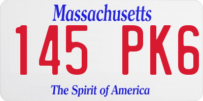 MA license plate 145PK6