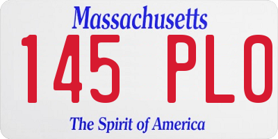 MA license plate 145PL0
