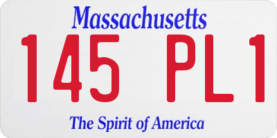 MA license plate 145PL1