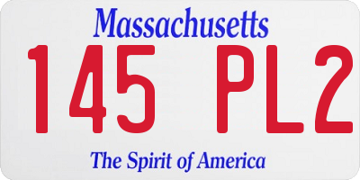 MA license plate 145PL2