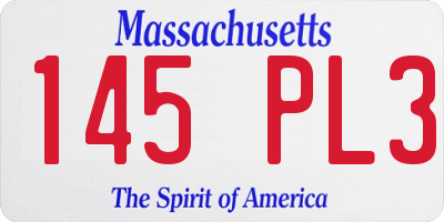MA license plate 145PL3
