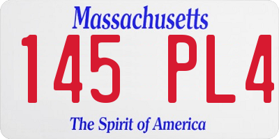 MA license plate 145PL4