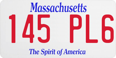 MA license plate 145PL6