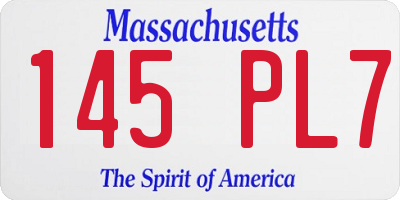 MA license plate 145PL7
