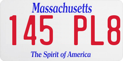 MA license plate 145PL8