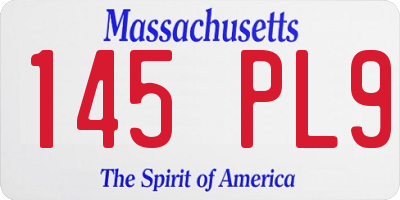 MA license plate 145PL9