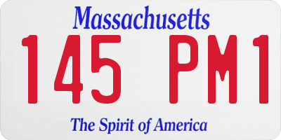MA license plate 145PM1