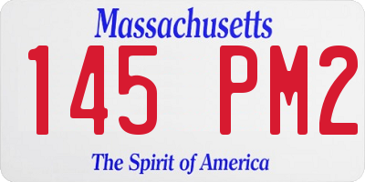 MA license plate 145PM2