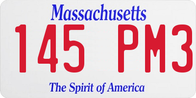 MA license plate 145PM3