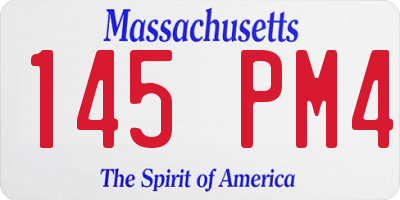 MA license plate 145PM4