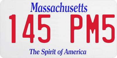 MA license plate 145PM5