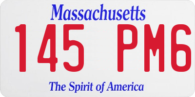 MA license plate 145PM6