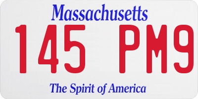 MA license plate 145PM9