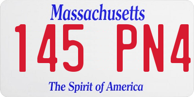 MA license plate 145PN4