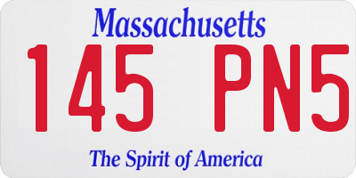 MA license plate 145PN5