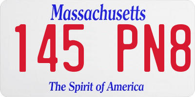 MA license plate 145PN8