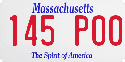 MA license plate 145PO0