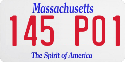 MA license plate 145PO1