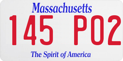 MA license plate 145PO2